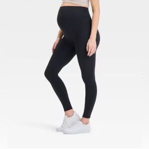 New Isabel Women’s Over Belly High-Rise Active Maternity Leggings Size XXL Black